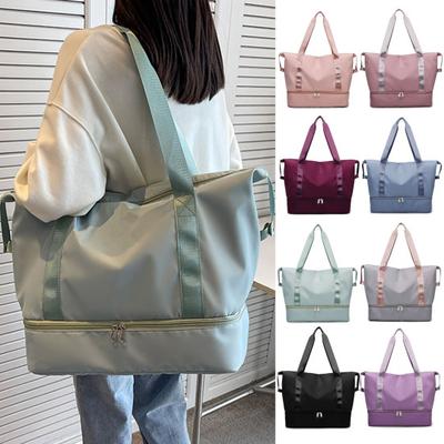 Waterproof Gym Tote Duffle Bag with Wet Pocket Shoe Compartment Weekender Overnight Tote for Travel Fitness Swimming