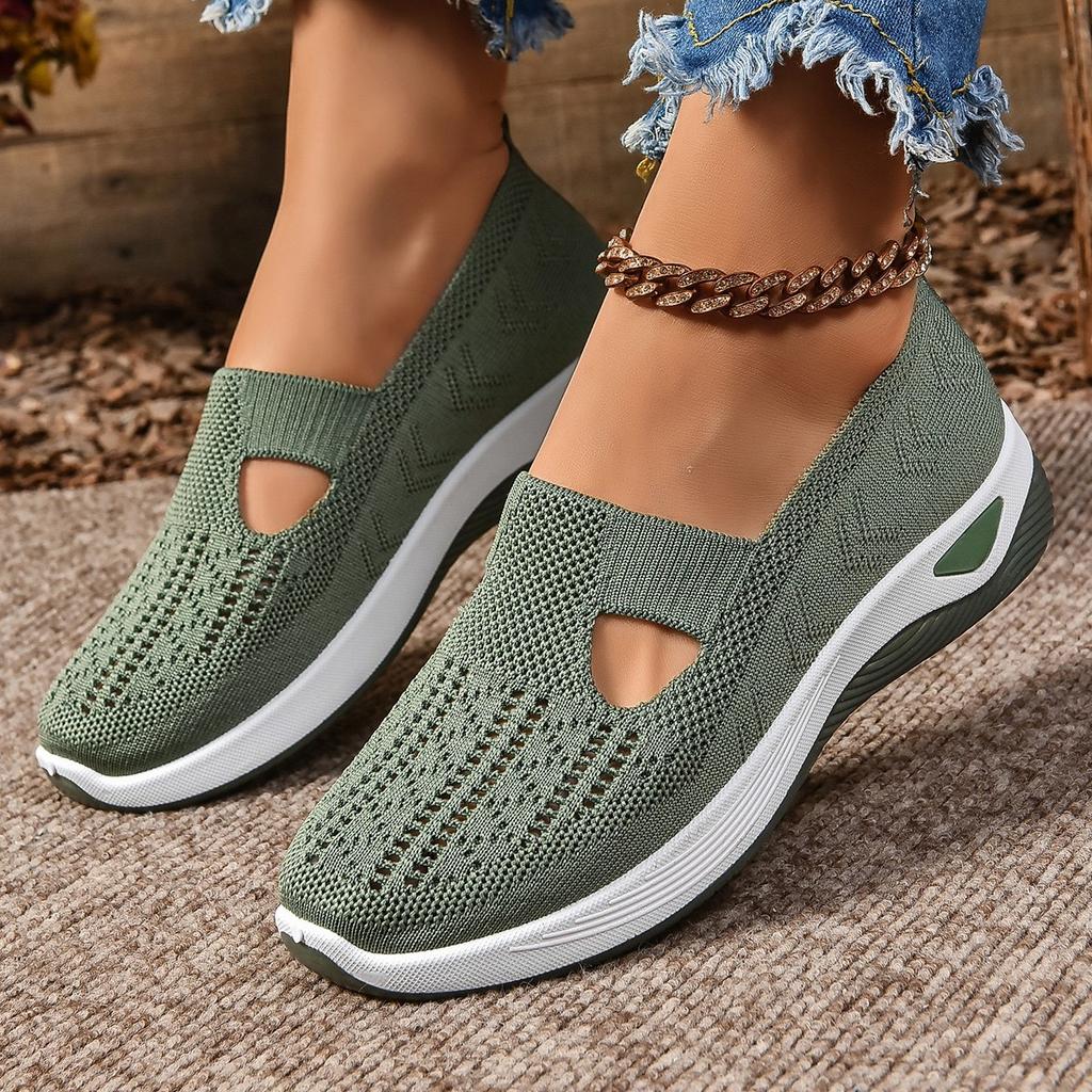 Fashion Women's Shoes Solid Color Breathable Sneakers Casual Sneaker Women's Summer Sneakers Low-top Knitted Casual Shoes Women Shoes