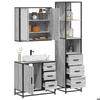 VidaXL Ensemble De Meubles De Salle De Bain 3 Pcs Sonoma Grey, Storage Cabinet, Bathroom Cabinet, Vanity Unit 3301138