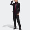 Adidas Solid Color Zip Pocket Stand Collar Jacket Women Jackets Black HI5597