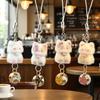 Lovely Cats Flock Design Soft Flocking Keychain Phone Charm for Keys Stylish Sturdy Accessory