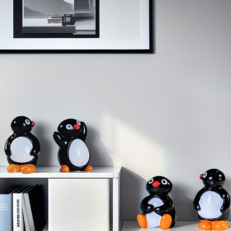 Fünf Mini-Pinguin-Figuren, entzückende Harzdekorationen, perfekt für einen Märchengarten, ideal für Weihnachts- und Osterdekoration