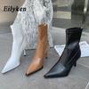 Eilyken Autumn Spring Stretch Fabric Women Ankle Boots Comfortable Zipper Shoes Designer High Heels Botas De Mujer