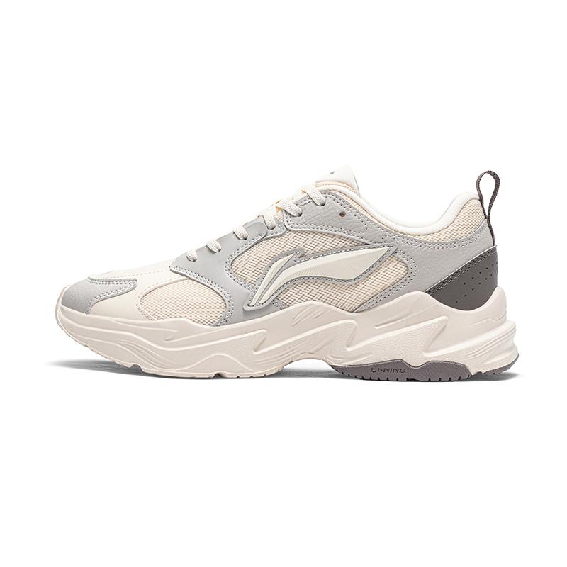 Li Ning Pulse Retro Trendy Slip Resistant Durable Lightweight Low Top Dad Shoes Men Sneakers Rock-Gray AGCV145-4