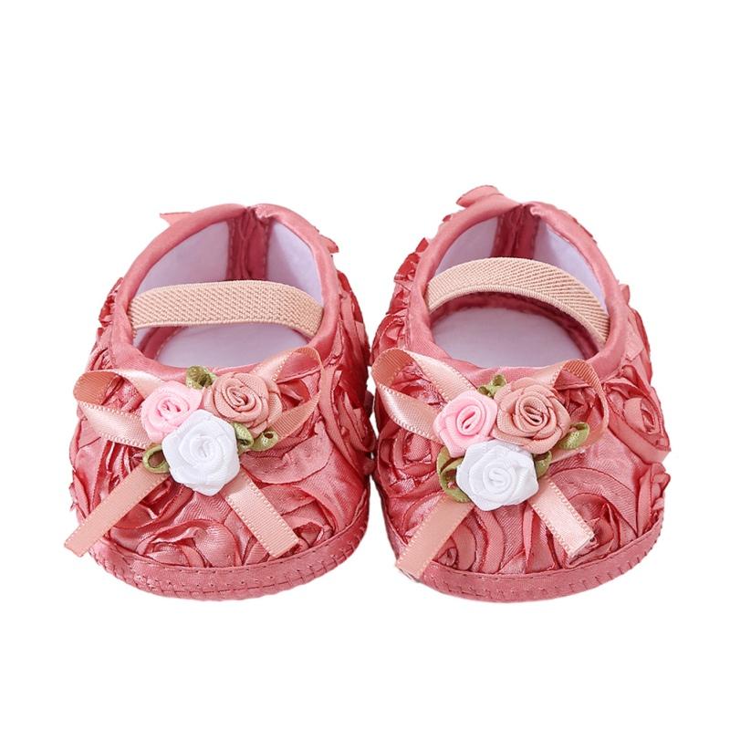 

Взуття для перших ходунків для немовлят. Нековзкі плоскі туфельки принцеси з квітковим декором 11
