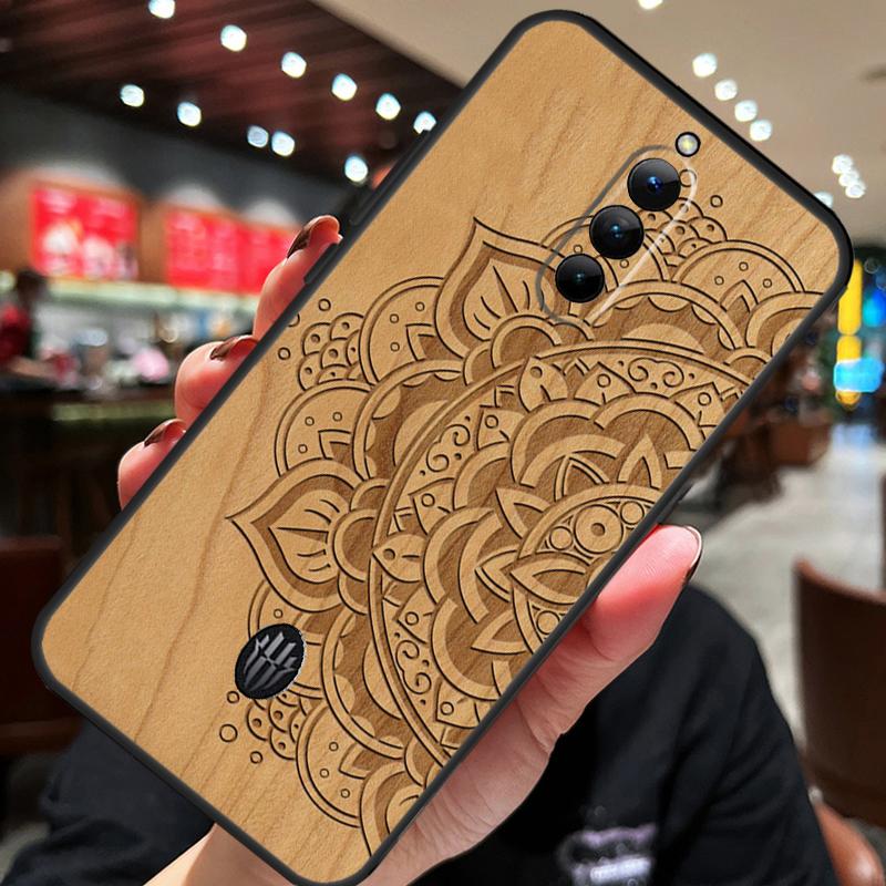 Mandala Floral Wood Case For ZTE Nubia Red Magic 8S 9S 10S 8 9 10 Pro Plus 6S 7S 6 7 Pro 5G 6R 11 Pro Plus Cover
