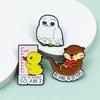 Charming Animal Brooch - Fun Little Bird & Otter Cartoon Badge for Clothing Accessories