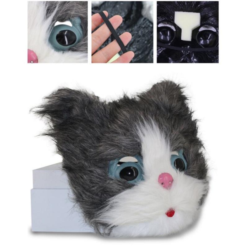3-farbige süße Kätzchen-Maske, lustige Tiermaske, Maskerade, Party, Performance-Requisiten, Halloween