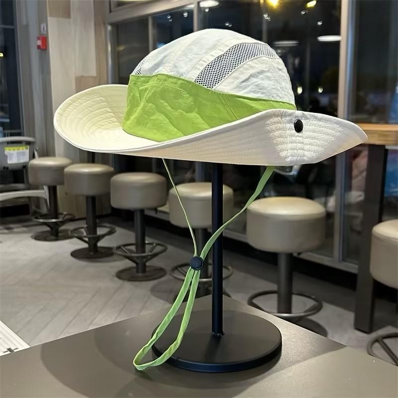 

Breathable Summer Sun Hat for Men And Women Western Cowboy Style Fisherman Cap Outdoor Fishing Hiking Sun Protection зелёный