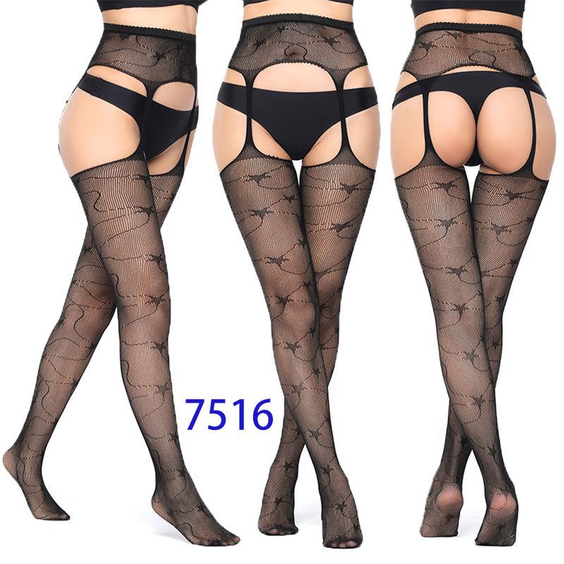 Sexy Suspenders Mesh Stockings Fishnet Eye Women's Bottoming Pantyhose