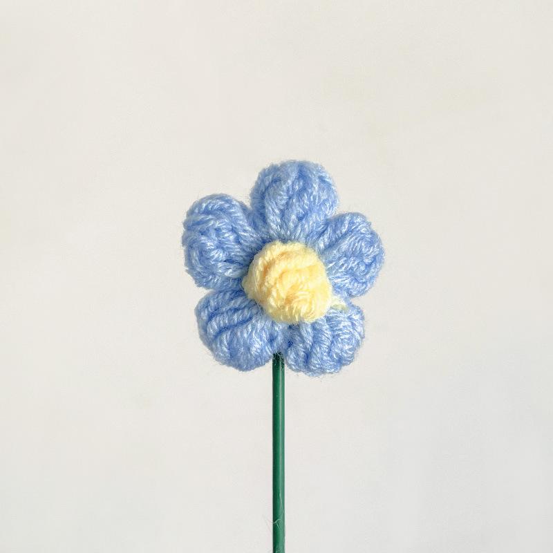 Handmade Woven Yarn Knitted Faux Flower Bouquet