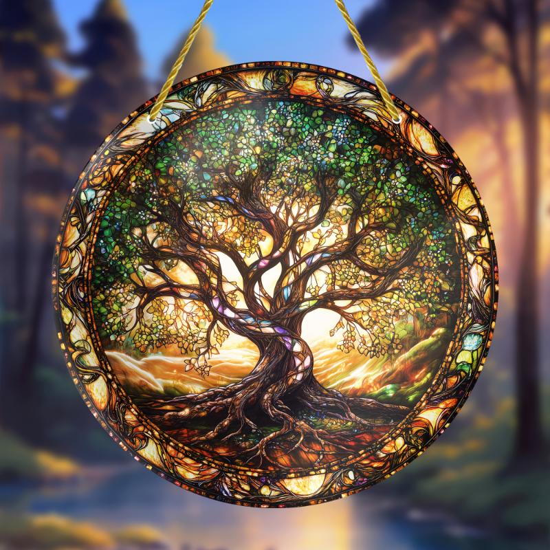 20Cm Tree of Life Series--Window Catcher Color Acrylic Window Decoration Home Decoration Garden Outdoor Pendants, Gifts, Pendants