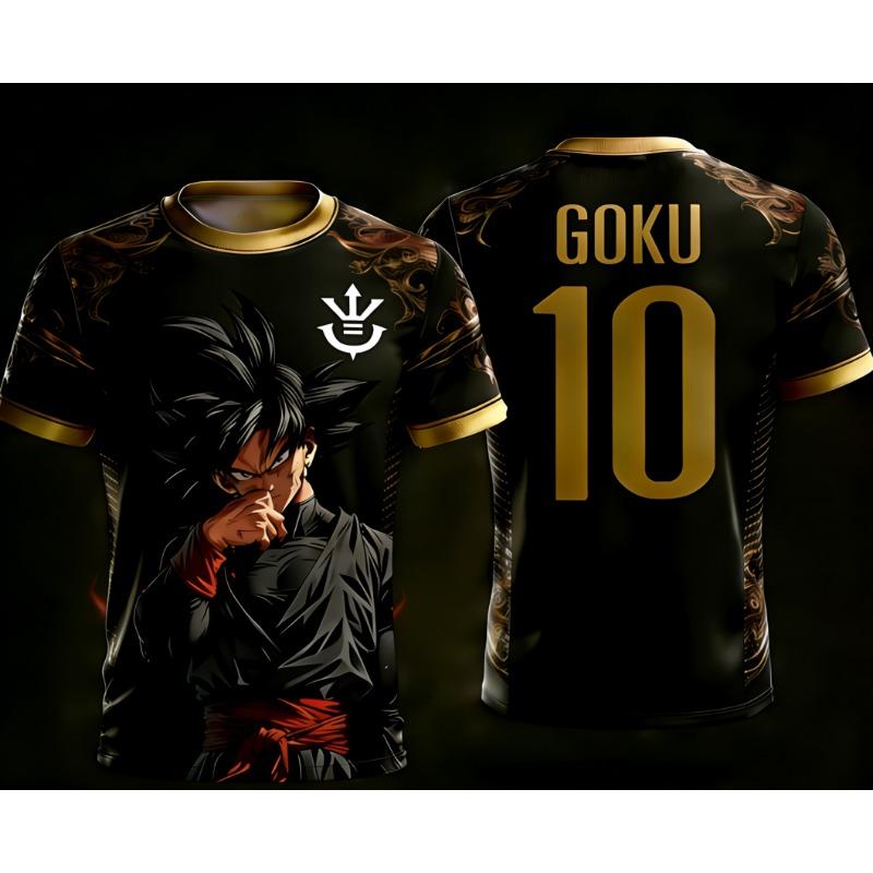 Dragon Ball Official 3D Print Goku 10# Football Jersey Training Wear Parent-child S-6XL 90cm-160cm Trendy Tees