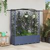 Raised Garden Bed with Trellis and Hanging Roof Gray 163 X 40 X 141 Cm PP
