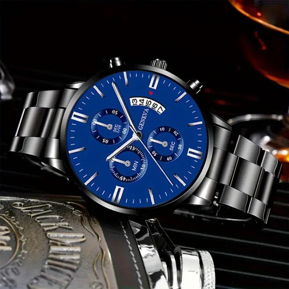 Fashion Simple Mens Watch Round Analog Alloy Male Watch Business Casual Men's Quartz Wrist Watch Ramadan Father's Day Gift