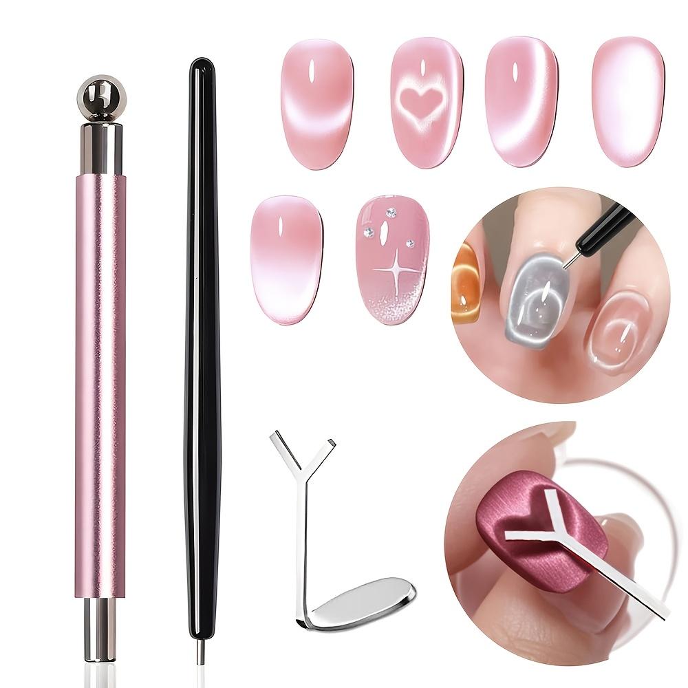 4-teiliges Katzenauge Magnetisches Nagelkunst-Set Katzenauge Gel-Nagellack Magnetische Werkzeuge Enthält Herzförmige Eisenplatte