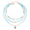 Rice bead necklace summer bohemian trinkets fresh jewelry fashion pearl starfish vacation collarbone chain