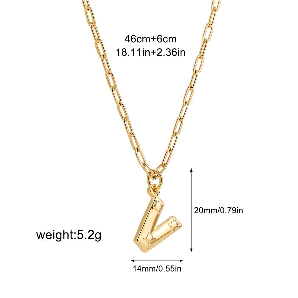 Stainless steel bubble English 26 letter necklace pendant personalized three-dimensional collarbone chain with jewelry
