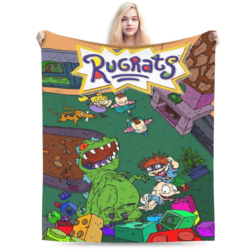 Relax Rugrat Pile Up Anime Cartoon Kids Blanket Merch Sofa Decorative  Throw Blankets Soft Velvet for Travel