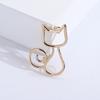Women Brooch Hollow Kitty Shape Smooth Stainless Anti-slip Wear-resistant Coat Collar Hat Scarf Decoration Clothes Pin Business Events Garment Jewelry