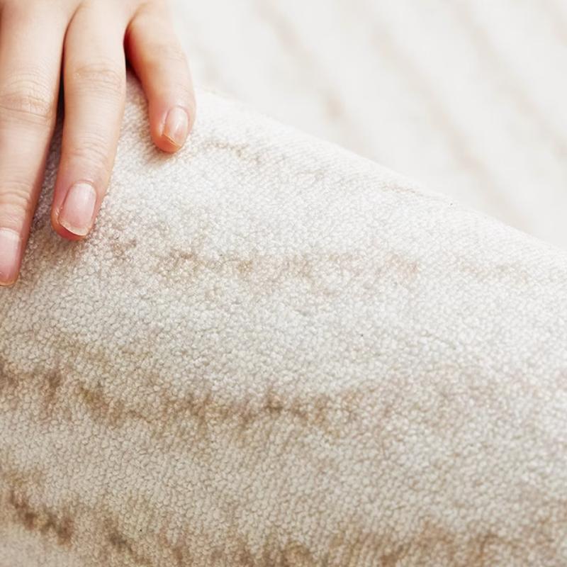 Cream Style Living Room Decoration Line Carpet Large Area Rugs for Bedroom Washable Study Soft Rug Anti-slip Cloakroom Floor Mat