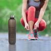 1000 ml Weltraumbecher mit Zeitmarkierung, tragbare Outdoor-Sportflasche, mattierte Farbverlauf-Tasse