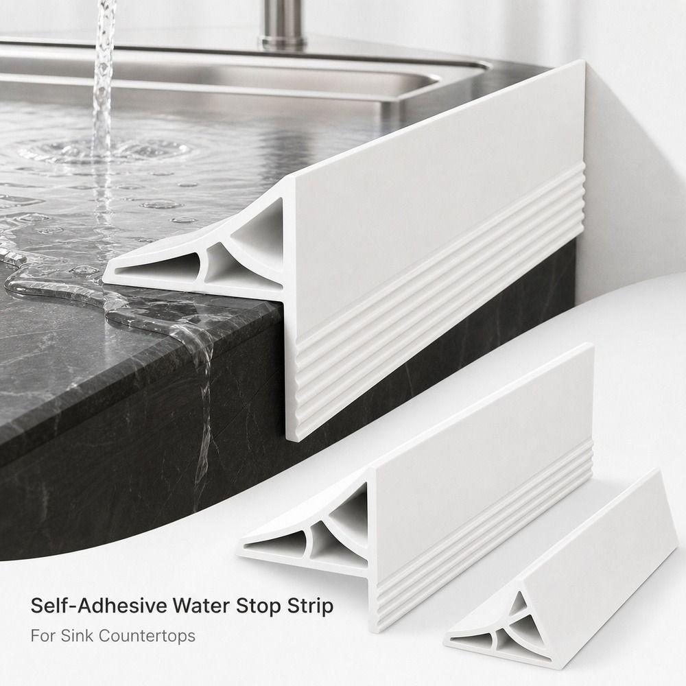 Self Adhesive Countertop Backsplash Double-Rib Support Splash Guard Seal Floor Edge