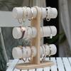 Dreistöckiger Regal-Organizer Holz Schmuck Armband Aufbewahrung Display Kettenuhr Harter Ständer Halter Frau Montieren