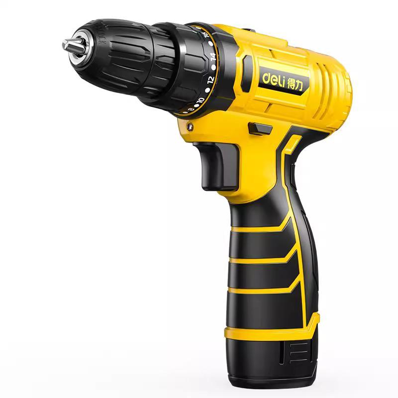 Deli Rechargeable Electric Drill & Screwdriver with Lithium Battery - Impact Power Tool for Household Use