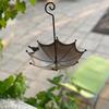 Umbrella Shaped Hanging Bird Feeder Tray with Hooks Creative Metal Umbrella Bird Feeder Multi-Purpose for Outdoor Decoration
