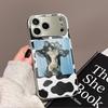 Coque de téléphone mode vache drôle pour iPhone 17 16 15 14 13 12 Pro Max Plus Coque bumper antichoc en métal galvanisé Dos en verre