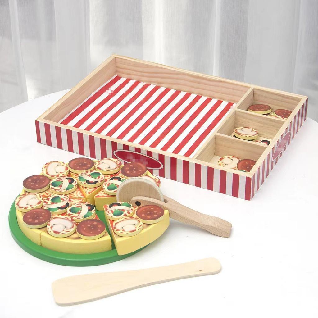 Wooden Simulation Children's Educational Hands-on Pizza Toys