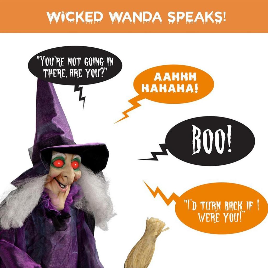 Halloween Talking Witch Sound Activation Spooky Animatronic Witch Halloween Party Decorations Halloween Haunted House Props