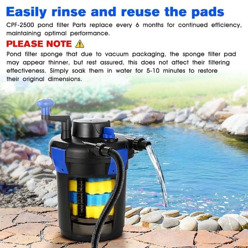 4 ks Houbička do filtru jezírka Filtrační médium Podložka Houbička do filtru jezírka pro CPF-2500 Náhradní díl Odolný