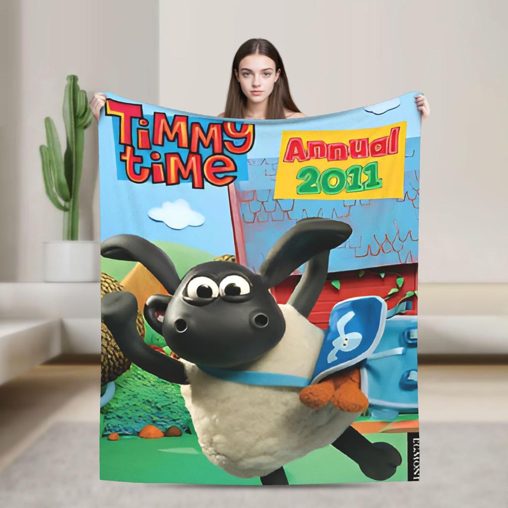 Coperte Calde Morbide di Pecora Shaun Coperta Plaid Peluche da Campeggio Copriletto in Flanella Novità per Soggiorno Copri Divano Letto