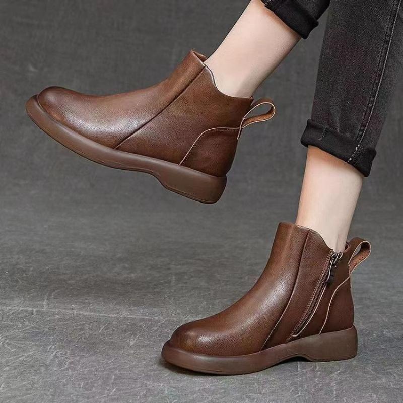 New Women'S Ankle Boots - Side Zipper Ankle Boots With Anti-Slip Soft Sole, Versatile Snow Boots For Fall/Winter