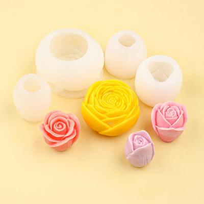 1 Stück Handgefertigte Duftkerze Gips Harz Formen DIY Blumen Tulpe Rose Silikonform Kekse Schokolade Süßigkeiten Backwerkzeug