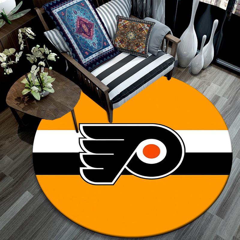 Philadelphia Flyers,Round Area Rug,Carpet Rug for Living Room Bedroom Sofa Playroom Decor,Non-slip Floor Mat