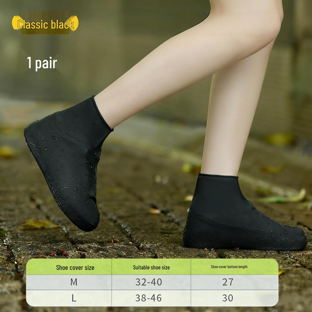 Waterproof, Non-Slip Rain Shoe Covers for Men & Women - Wear-Resistant, Thickened Latex Overshoes for Rainy Days