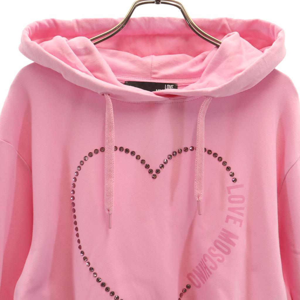 LOVEMOSCHINO Heart rhinestone Long sleeve Sweatshirts 40 pink Women Used