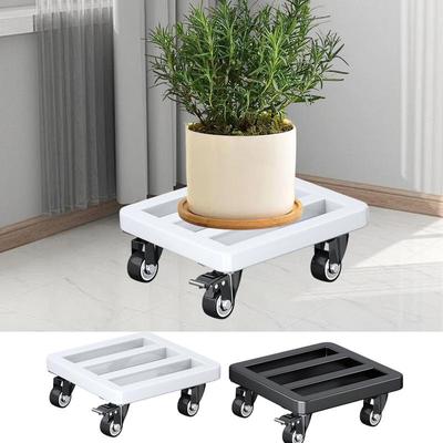 Univerzálne kolieska na kvetináč štvorcová kovová tácka Pevný stojan na kvetináče Rastlina Mobilný pojazdný stojan na kvetináč s kolieskami