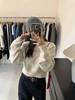 Women's 100% Pure Wool Loose Knit Sweater - New Lazy Style, Thick Round Neck, High Waist, Short Design