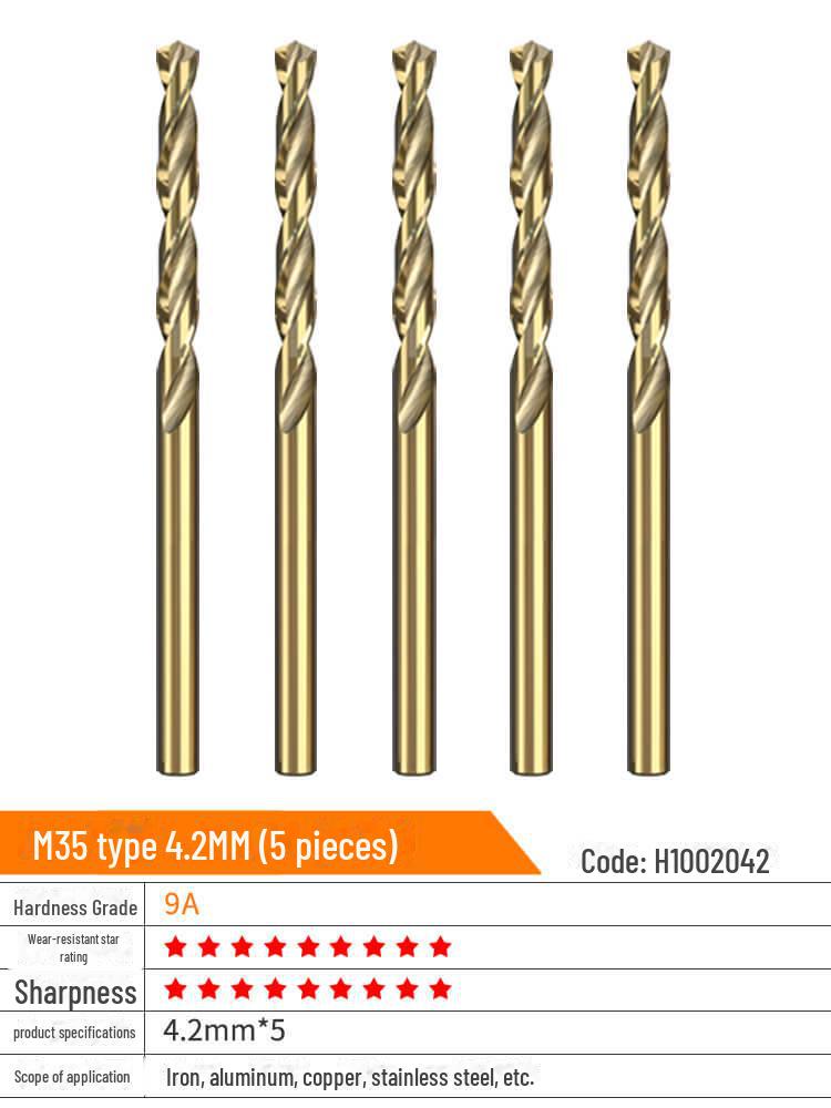 Huhao Cobalt Alloy Twist Drill Bit Set for Electric Hammer and Stainless Steel.