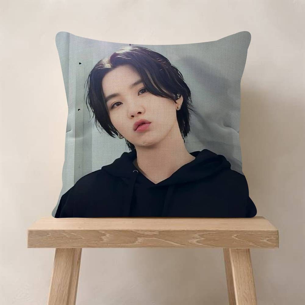 Korean idol singer Pillow Covers Cartoon Sofa Decorative Home Doublesided Printing Short Plush Cute Cushion Cover