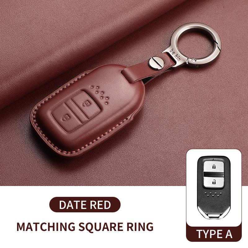 Leather Car Key Case Cover for Honda Odyssey Xrv Civic HR-V Crv Accord Integra Durable Car Key Fob Shell Decorative Accessories