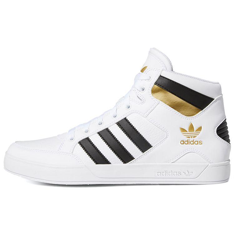 

Кроссовки унисекс adidas Hard Court High White Black Gold FV5329