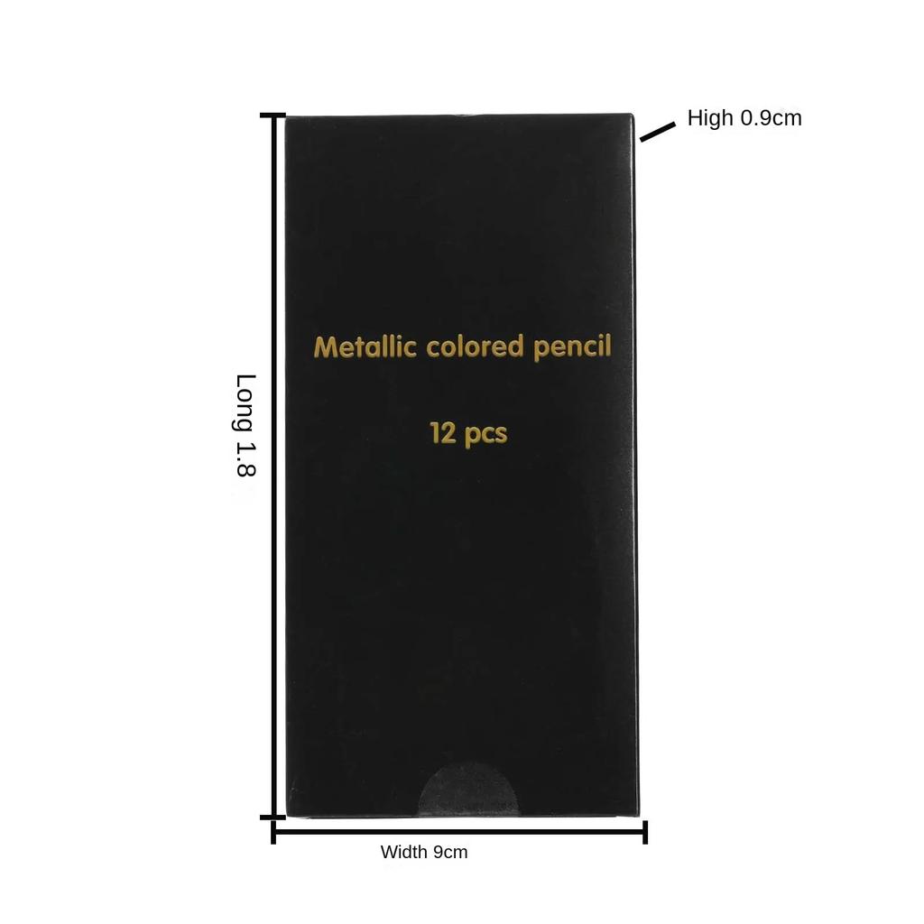 12 Color Metallic Colored Pencils Drawing Sketching Collection Painting Coloring Colour Pencils Profession Art Supplies For Artist