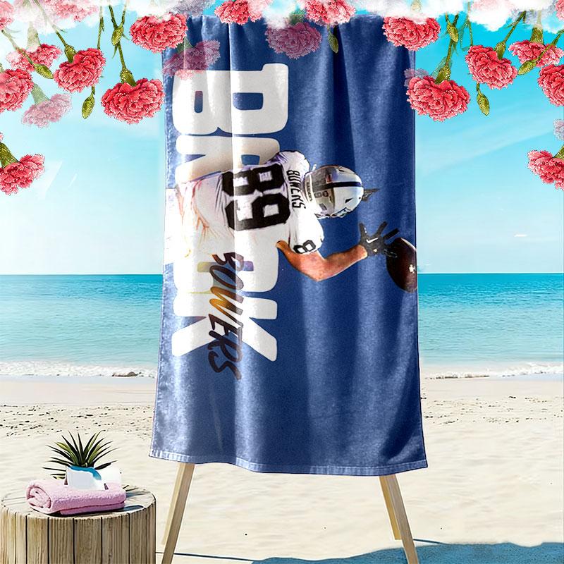 Brock Bowers Print Beach Towel, Large Soft Quick Dry Towel for Beach Camping Swimming