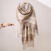 Unisex Water Ripple Plaid Cashmere Scarf - Winter Warm Neck Warmer Shawl