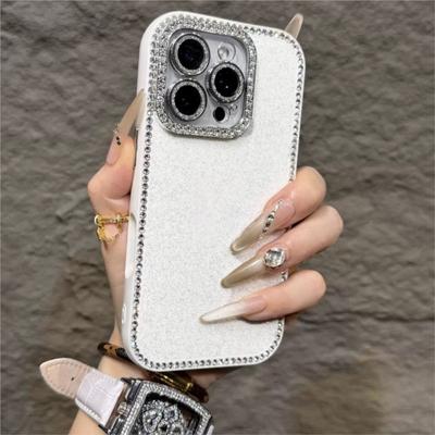 Aesthetic Shining Diamond Case For iPhone 16 15 14 13 12 Pro Max Plus 11 Full Rhinestones Candy Jelly Hard Acrylic Cover